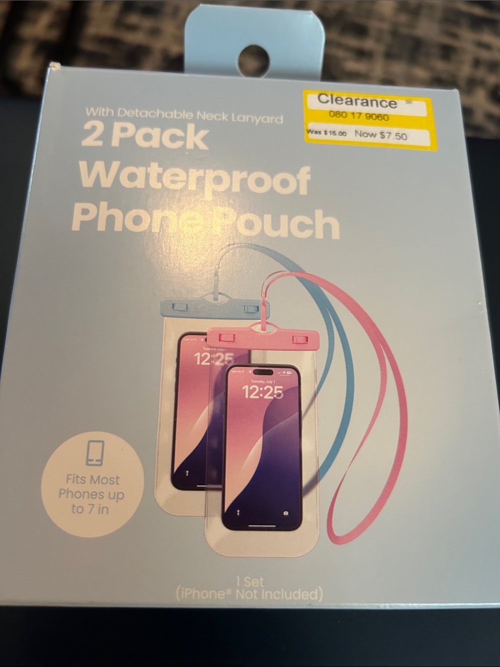 Target 2-Pack Waterproof Phone Pouch with Blue & Pink Lanyards